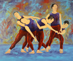 Bonded 100 x 120 x 4 cm acrylic on canvas